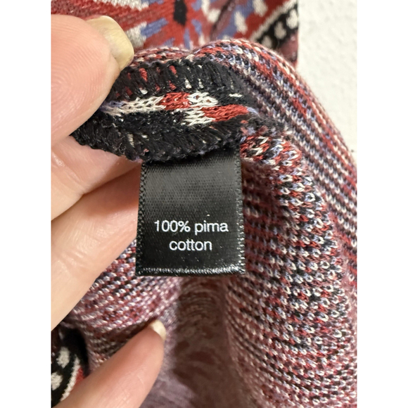 Peruvian Connection Allegra Knit Midi Dress MED Floral Pima Cotton Peru Boho - Picture 8 of 11